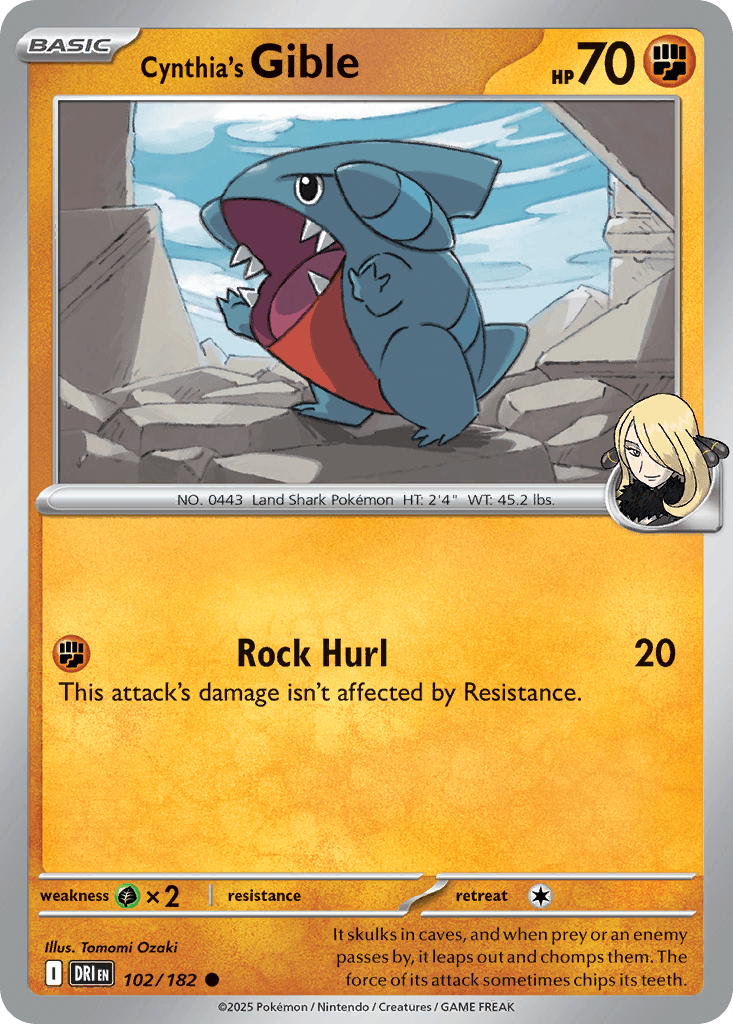 Cynthia's Gible (Destined Rivals) #102 card art
