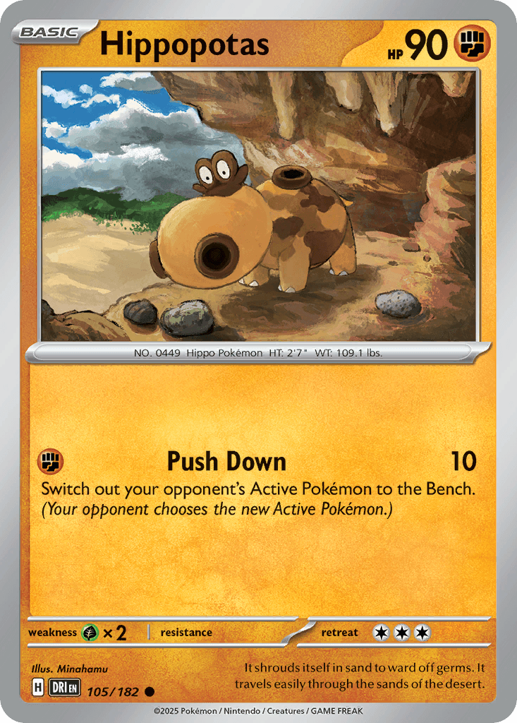 Hippopotas (Destined Rivals) #105 card art