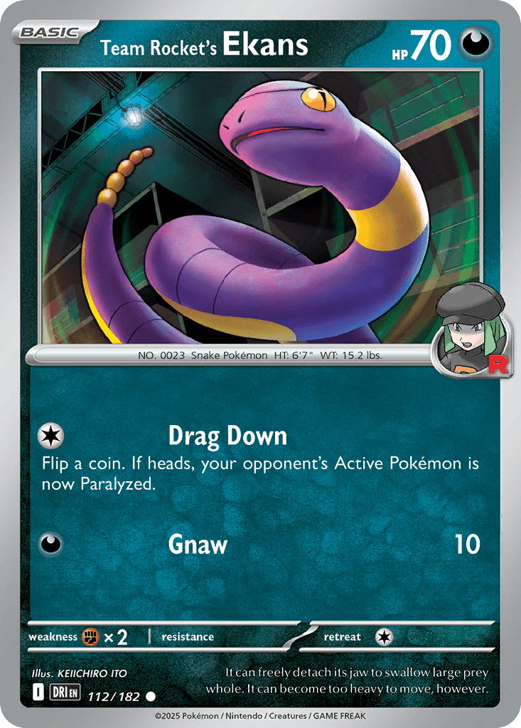 Team Rocket's Ekans (Destined Rivals) #112 card art