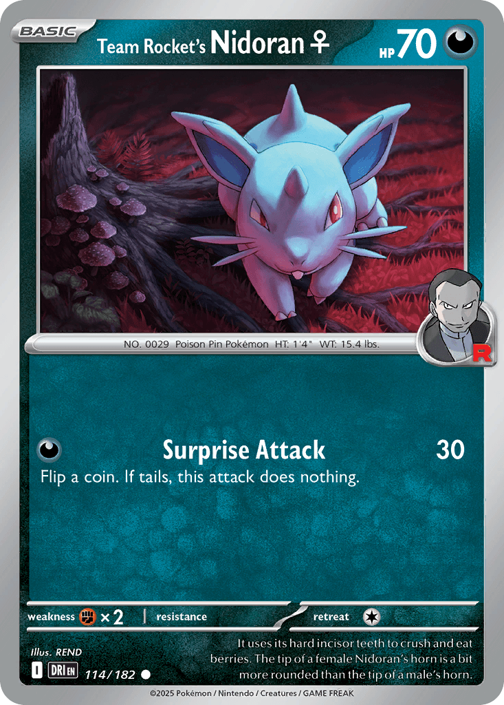 Team Rocket's Nidoran♀ (Destined Rivals) #114 card art