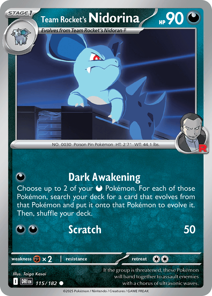 Team Rocket's Nidorina (Destined Rivals) #115 card art
