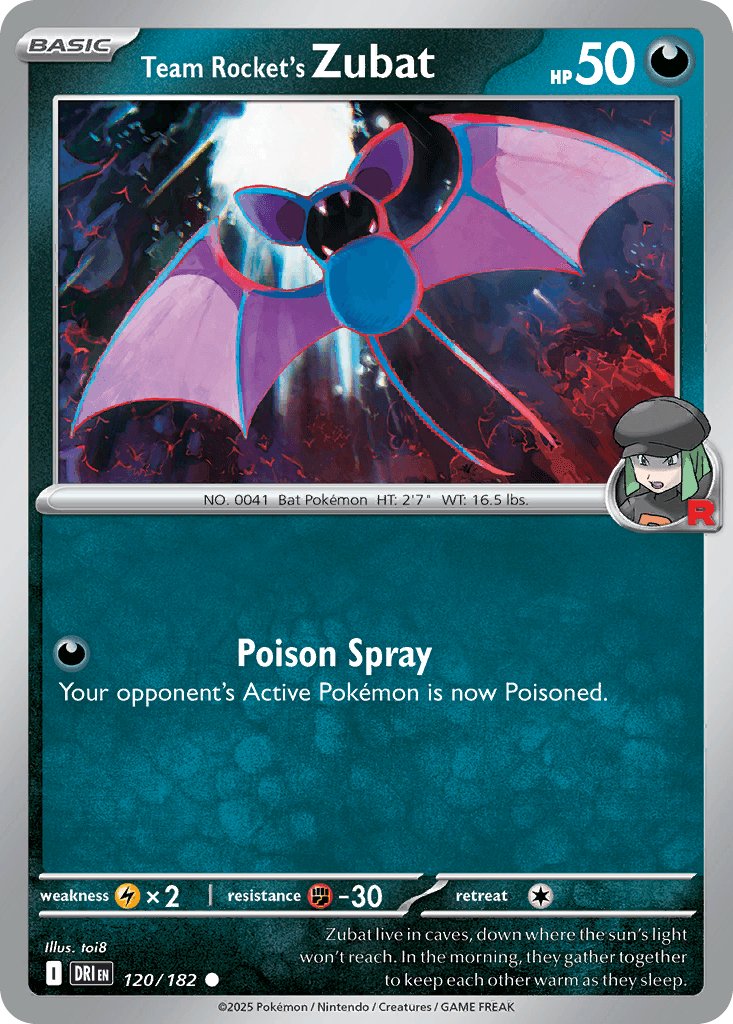 Team Rocket's Zubat (Destined Rivals) #120 card art