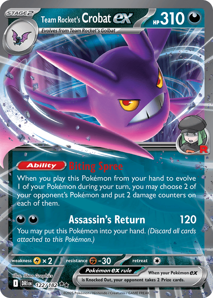 Team Rocket's Crobat ex (Destined Rivals) #122 card art