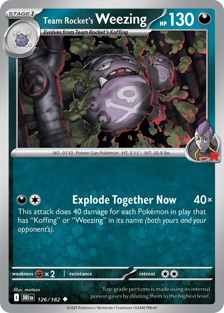 Team Rocket's Weezing (Destined Rivals) #126 card art