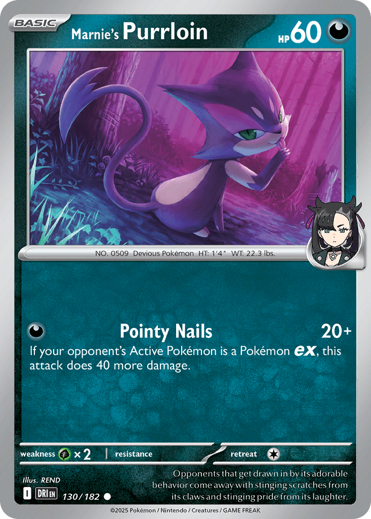 Marnie's Purrloin (Destined Rivals) #130 card art