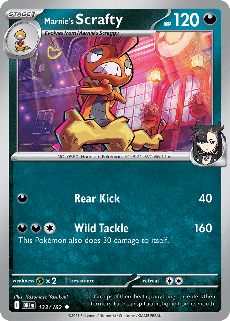 Marnie's Scrafty (Destined Rivals) #133 card art