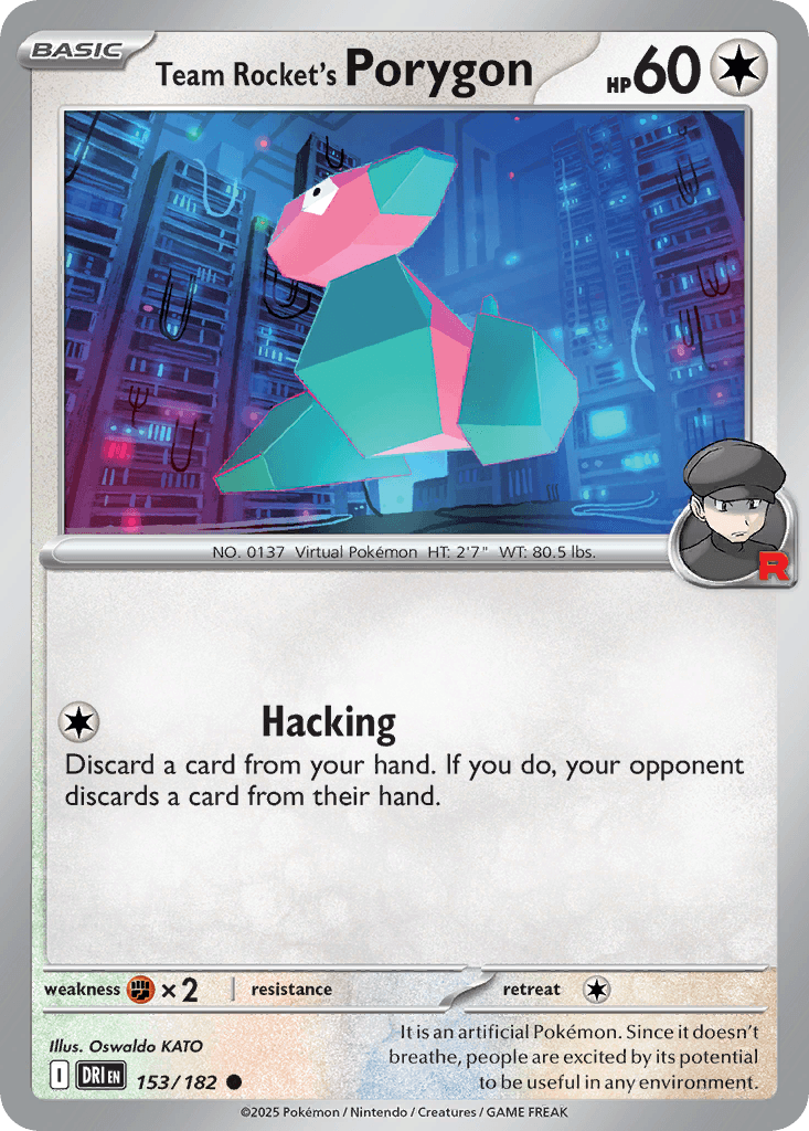 Team Rocket's Porygon (Destined Rivals) #153 card art
