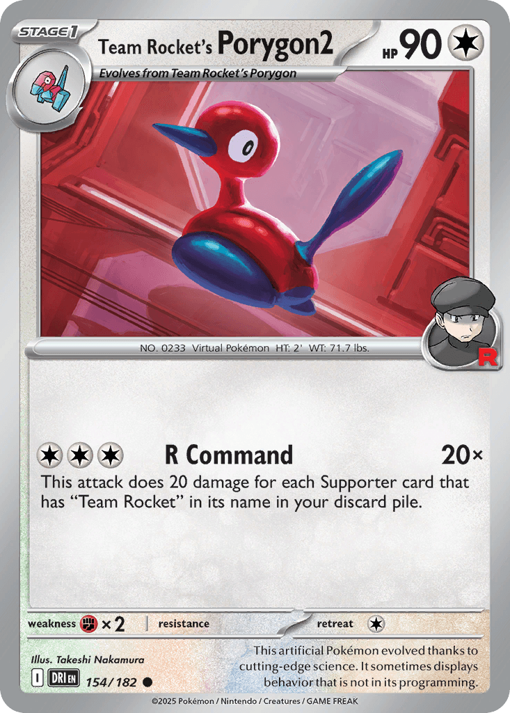 Team Rocket's Porygon2 (Destined Rivals) #154 card art