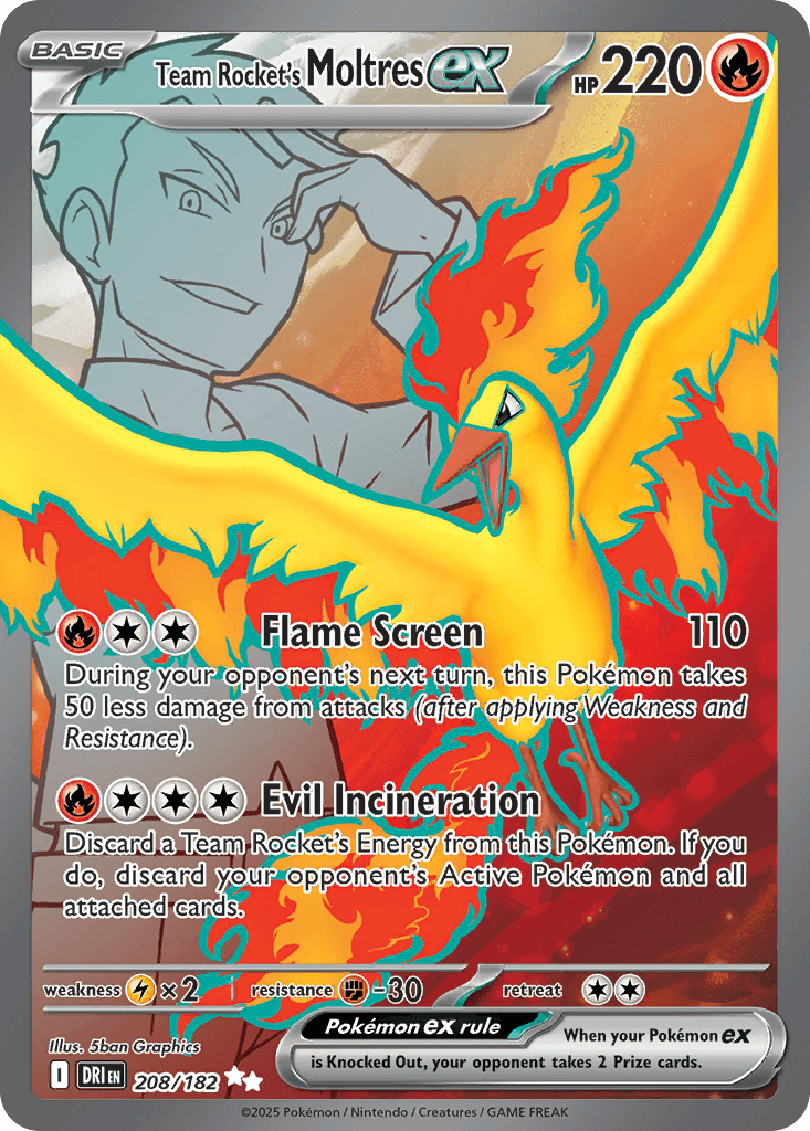 Team Rocket's Moltres ex (Destined Rivals) #208