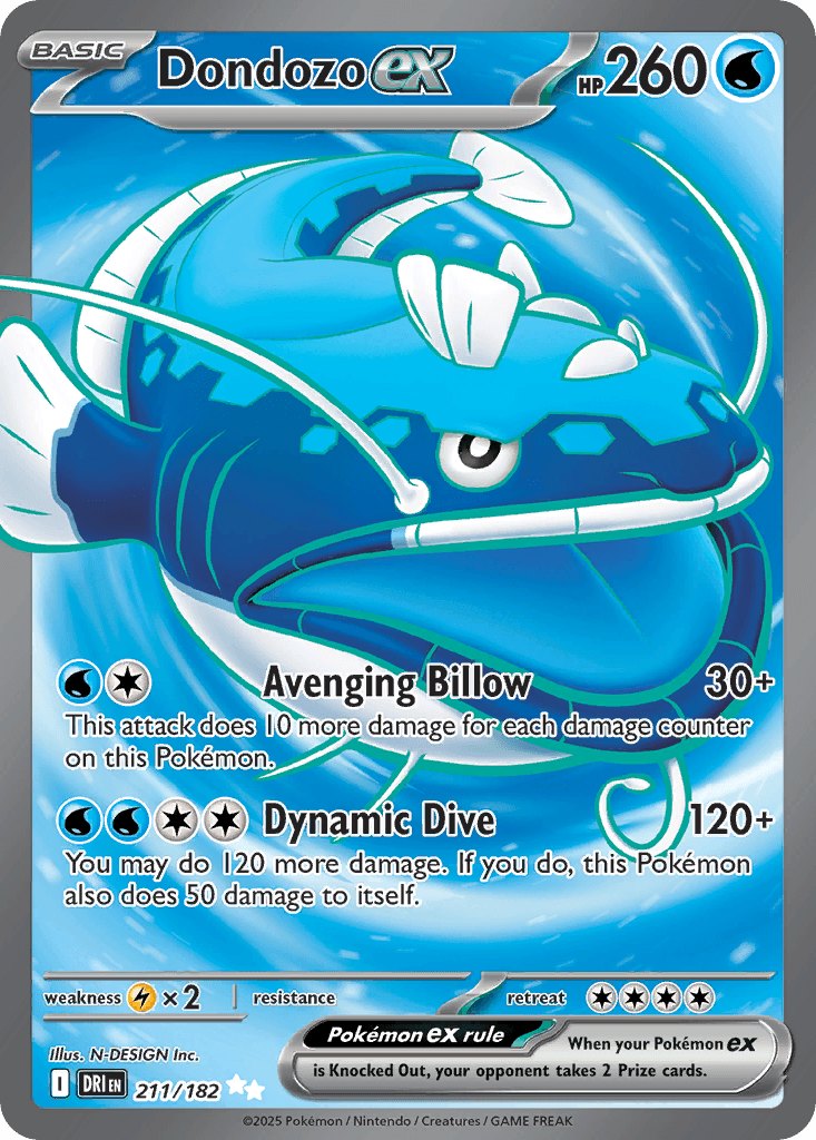 Dondozo ex (Destined Rivals) #211 card art