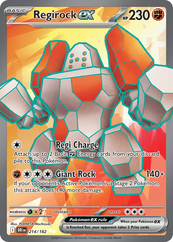 Regirock ex (Destined Rivals) #214 card art