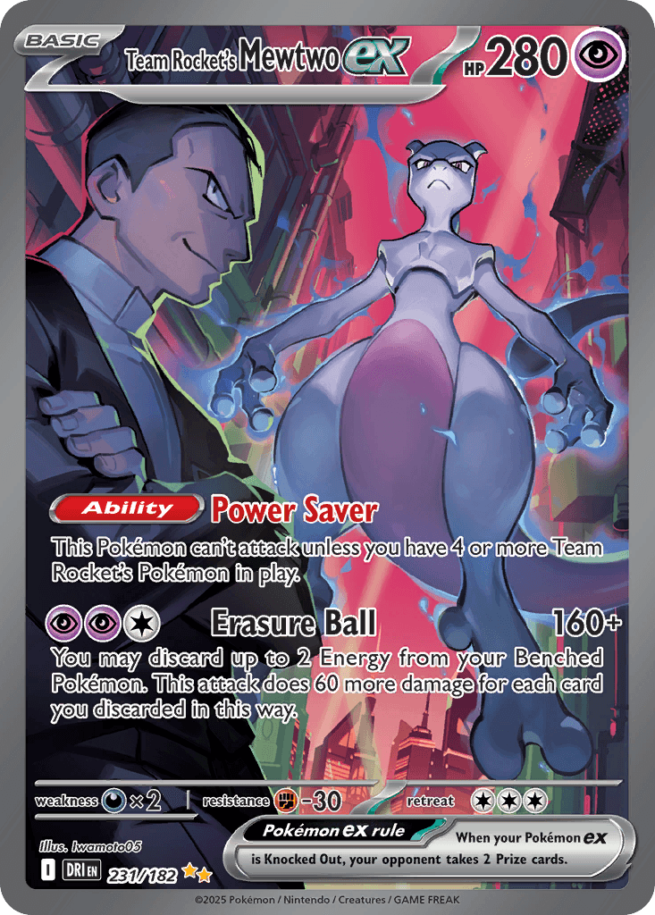 Team Rocket's Mewtwo ex (Destined Rivals) #231