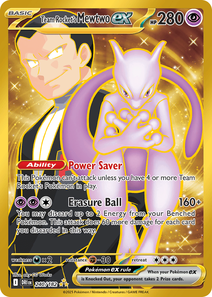 Team Rocket's Mewtwo ex (Destined Rivals) #240