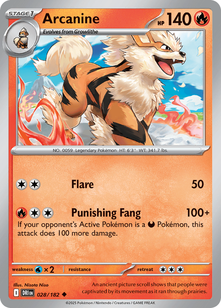 Arcanine (Destined Rivals) #28 card art