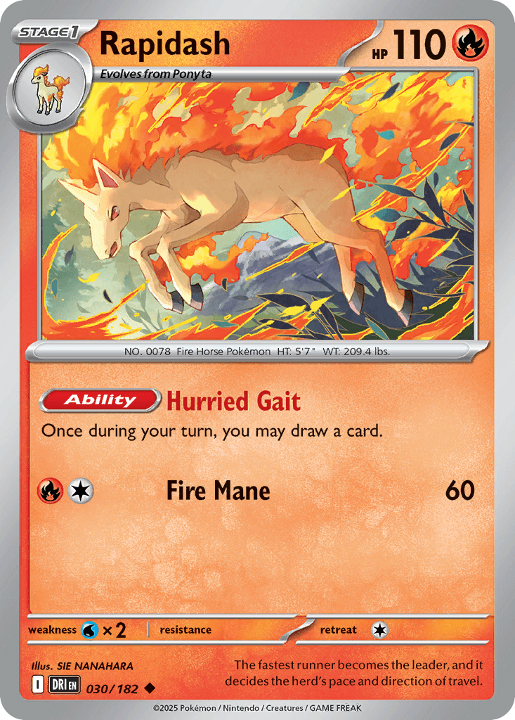 Rapidash (Destined Rivals) #30 card art