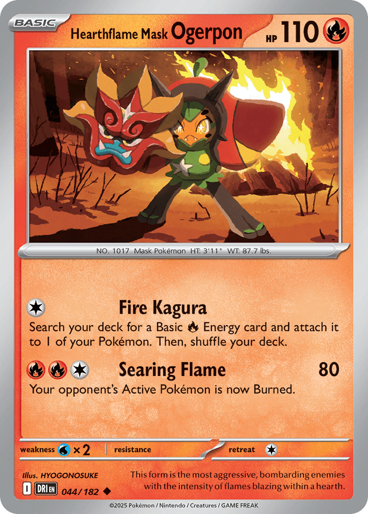 Hearthflame Mask Ogerpon (Destined Rivals) #44 card art