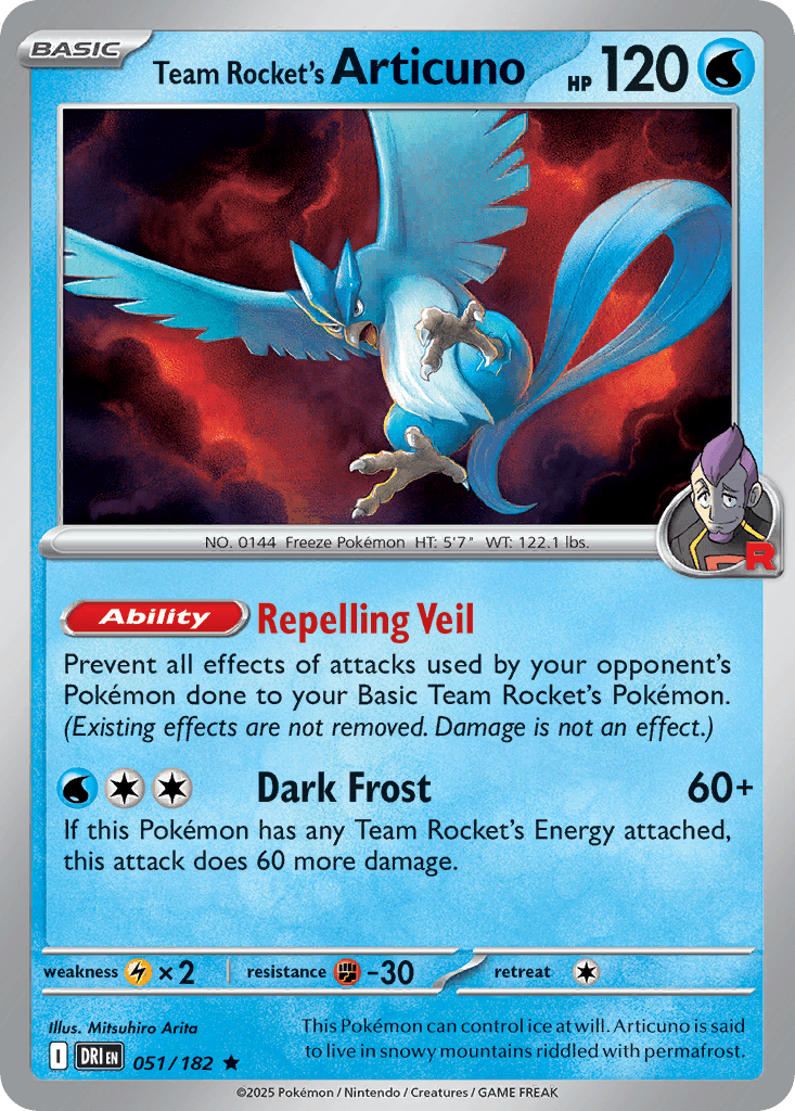 Team Rocket's Articuno (Destined Rivals) #51 card art