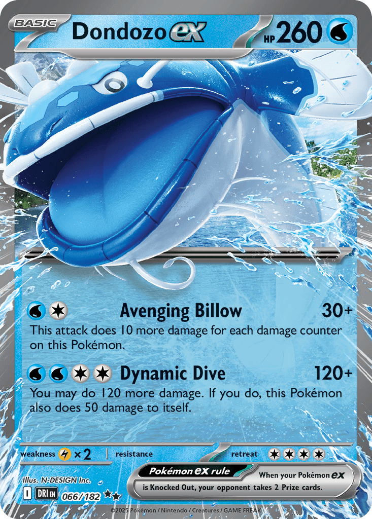 Dondozo ex (Destined Rivals) #66 card art