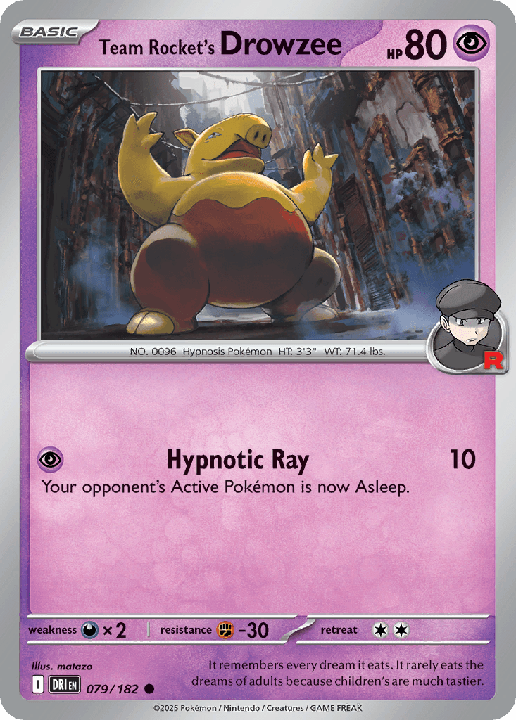 Team Rocket's Drowzee (Destined Rivals) #79 card art