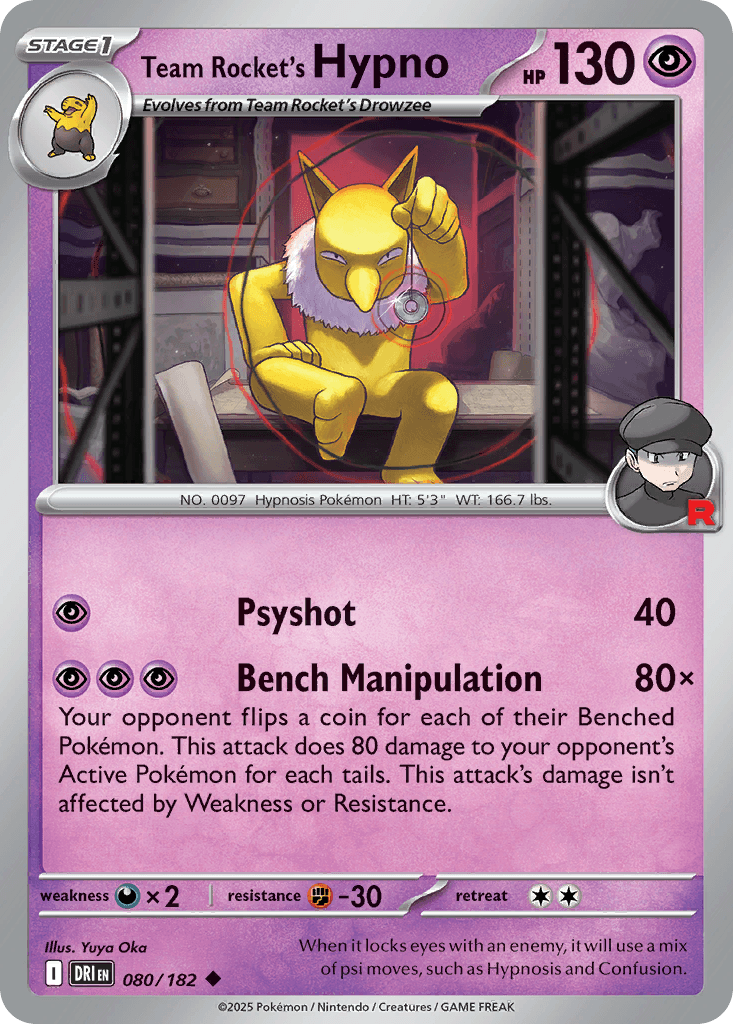 Team Rocket's Hypno (Destined Rivals) #80 card art