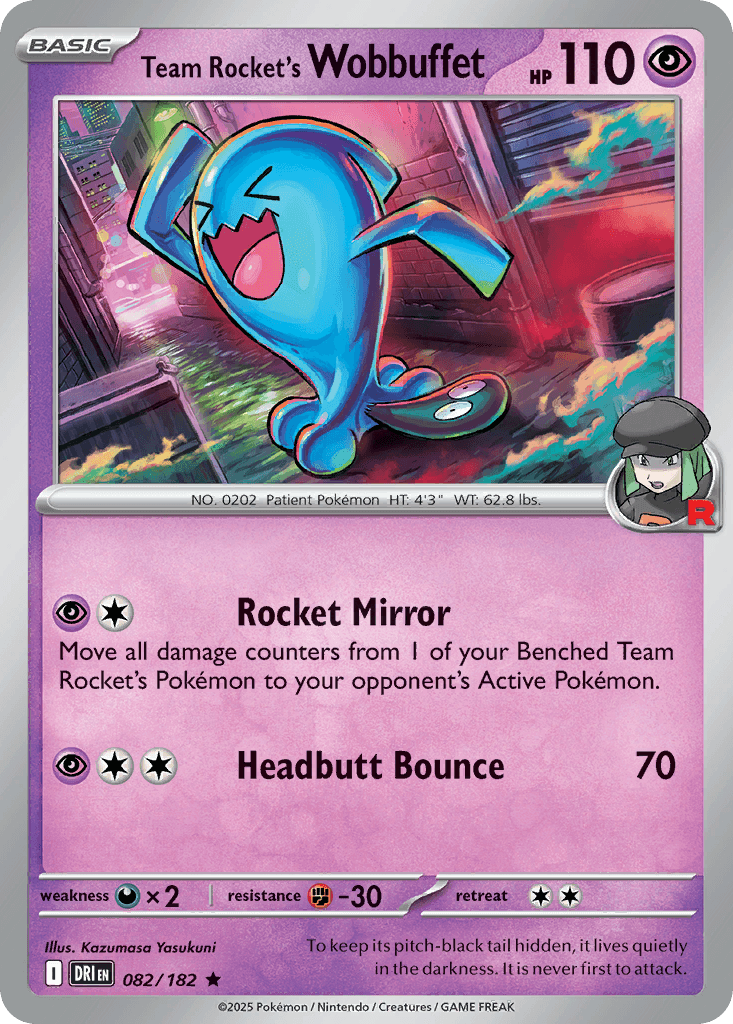 Team Rocket's Wobbuffet (Destined Rivals) #82 card art