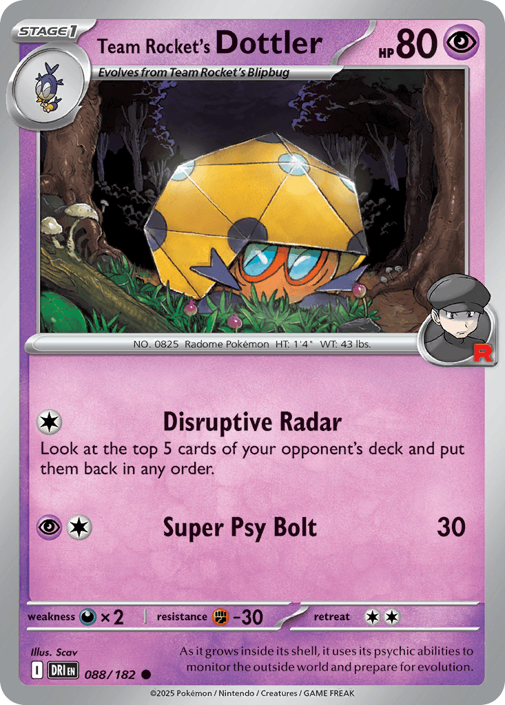 Team Rocket's Dottler (Destined Rivals) #88 card art