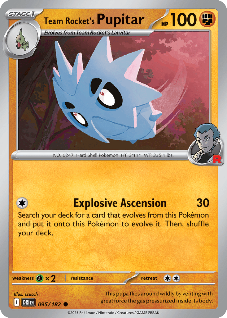 Team Rocket's Pupitar (Destined Rivals) #95 card art