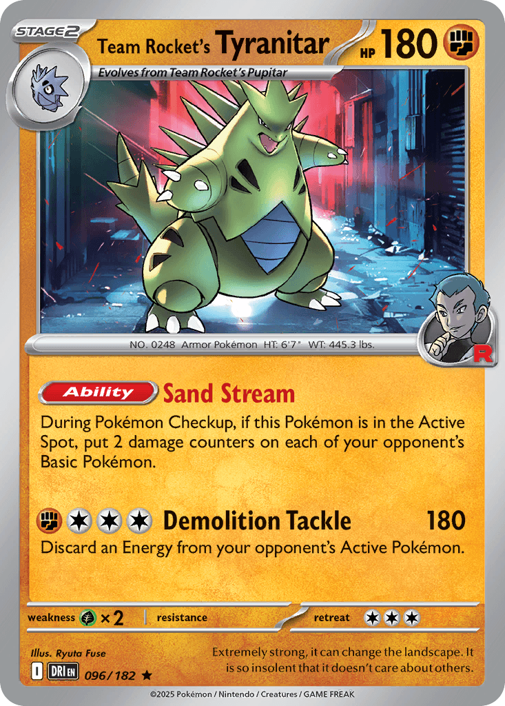 Team Rocket's Tyranitar (Destined Rivals) #96 card art