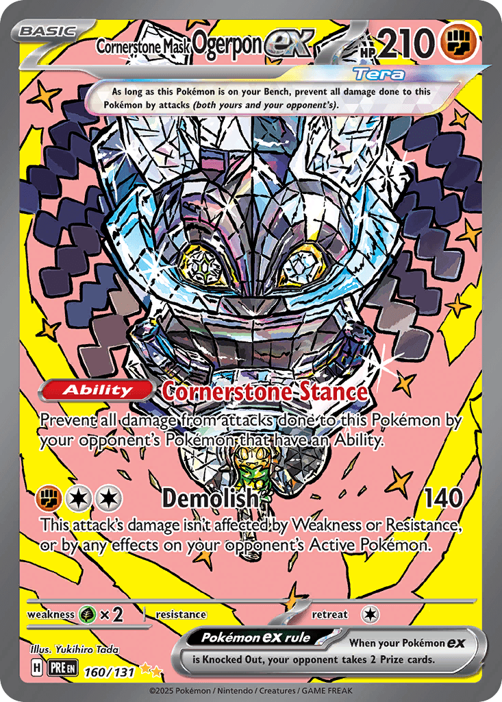 Cornerstone Mask Ogerpon ex (Prismatic Evolutions) #160 card art