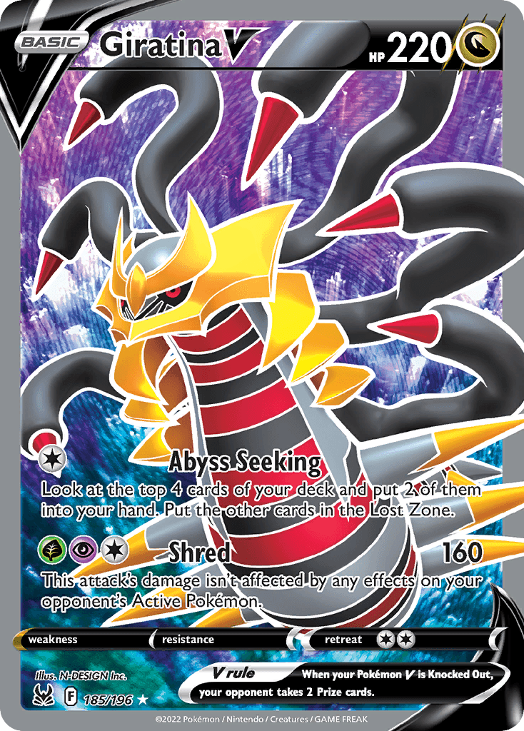 Giratina V (Lost Origin) #185 card art