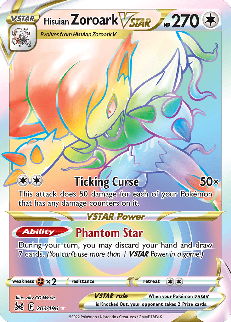 Hisuian Zoroark VSTAR (Lost Origin) #203 card art