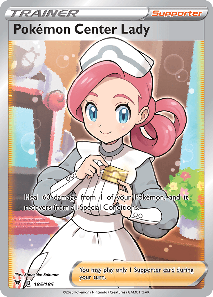 Pokémon Center Lady (Vivid Voltage) #185 card art