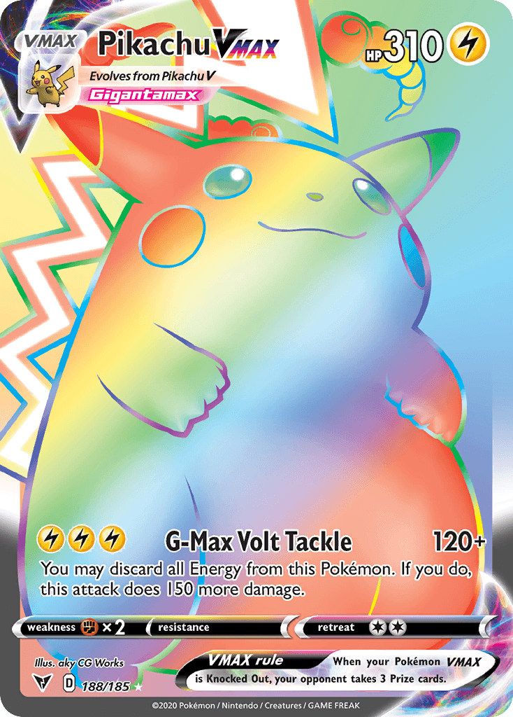 Pikachu VMAX (Vivid Voltage) #188 card art
