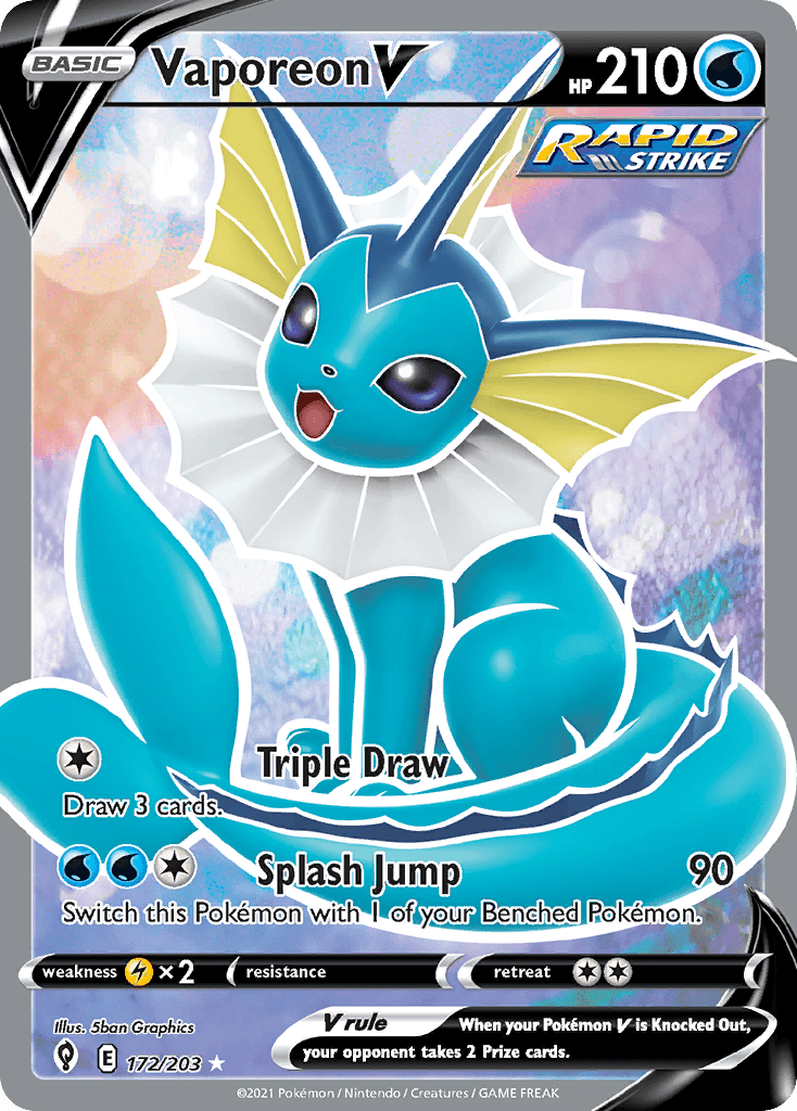 Vaporeon V (Evolving Skies) #172 card art