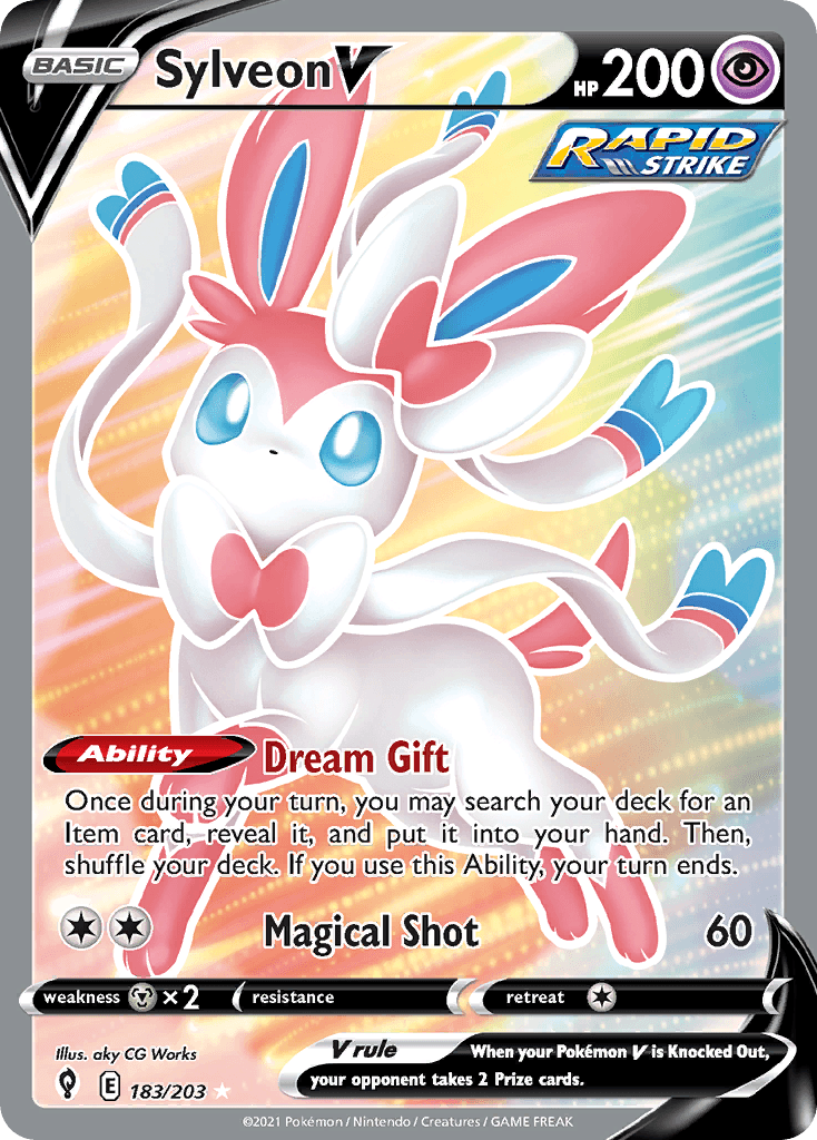 Sylveon V (Evolving Skies) #183 card art