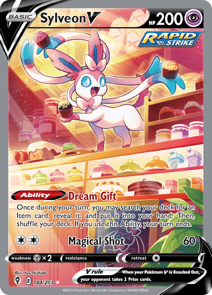 Sylveon V (Evolving Skies) #184 card art