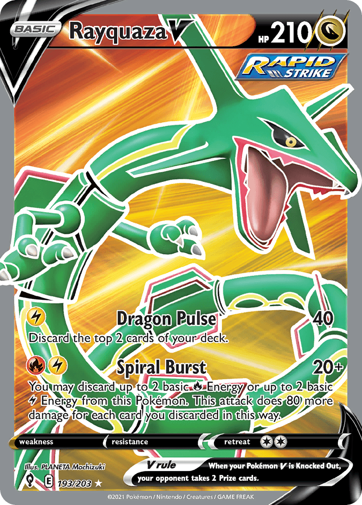 Rayquaza V (Evolving Skies) #193 card art