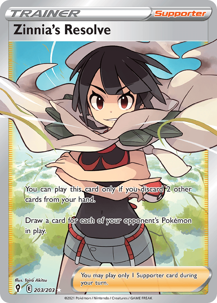 Zinnia's Resolve (Evolving Skies) #203 card art
