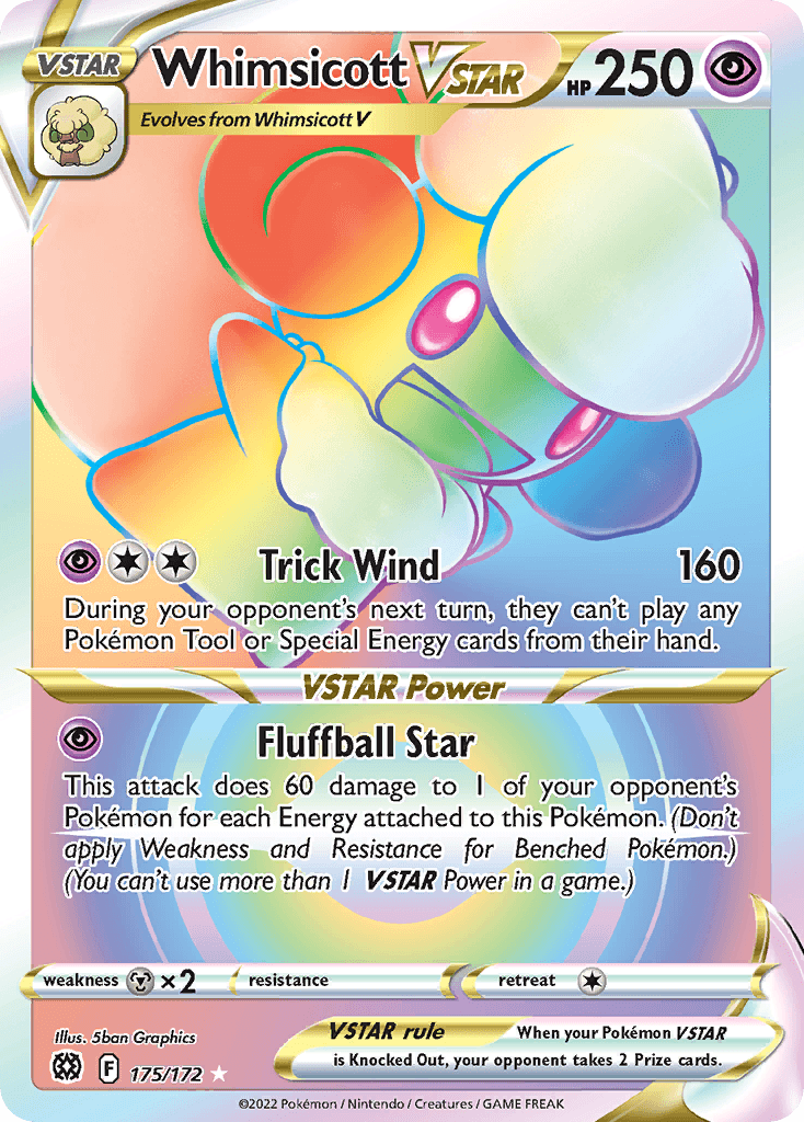 Whimsicott VSTAR (Brilliant Stars) #175 card art