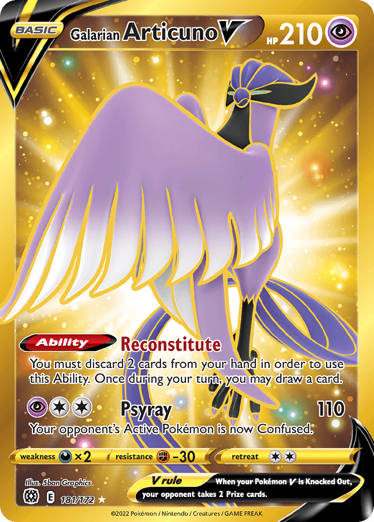 Galarian Articuno V (Brilliant Stars) #181 card art