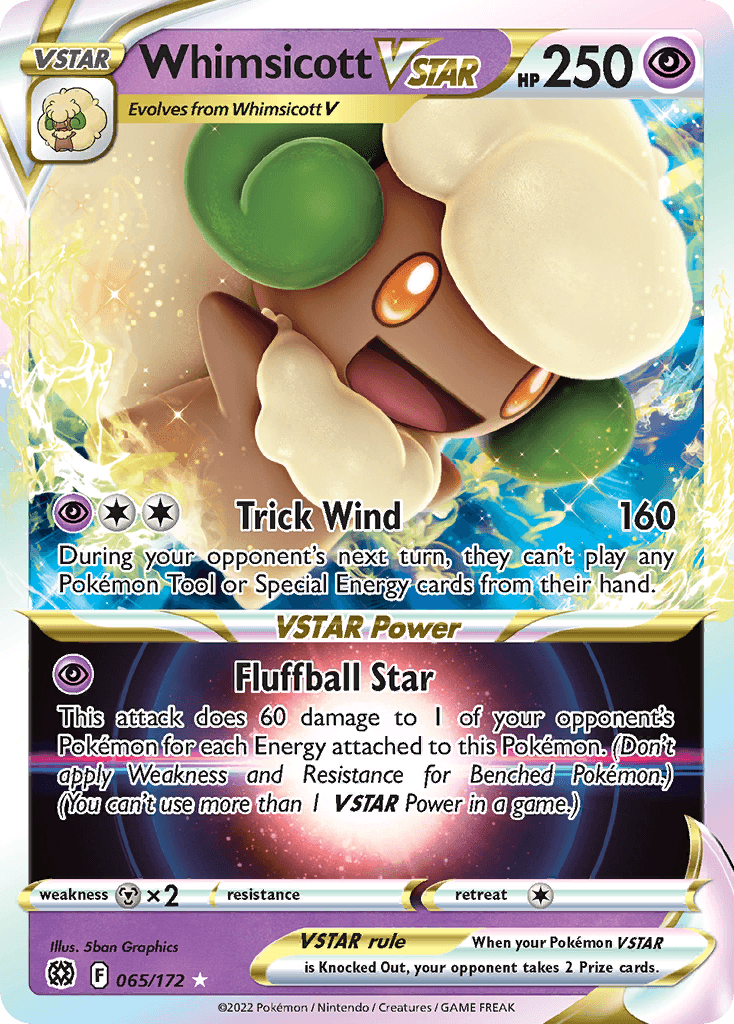 Whimsicott VSTAR (Brilliant Stars) #65 card art