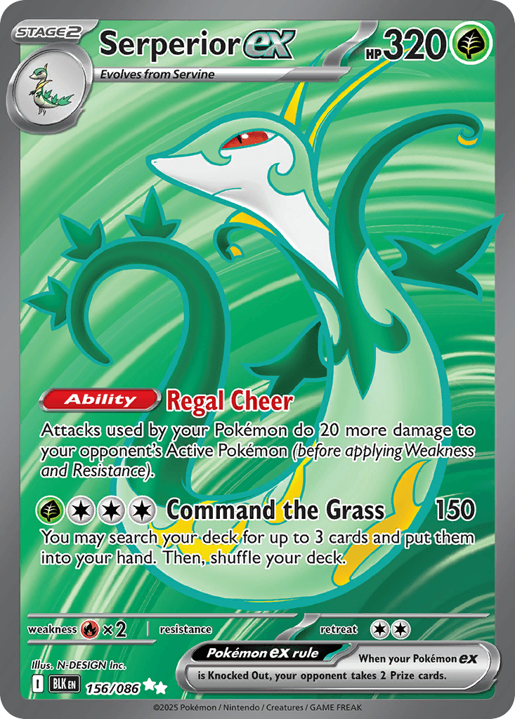 Serperior ex (Black Bolt) #156 card art