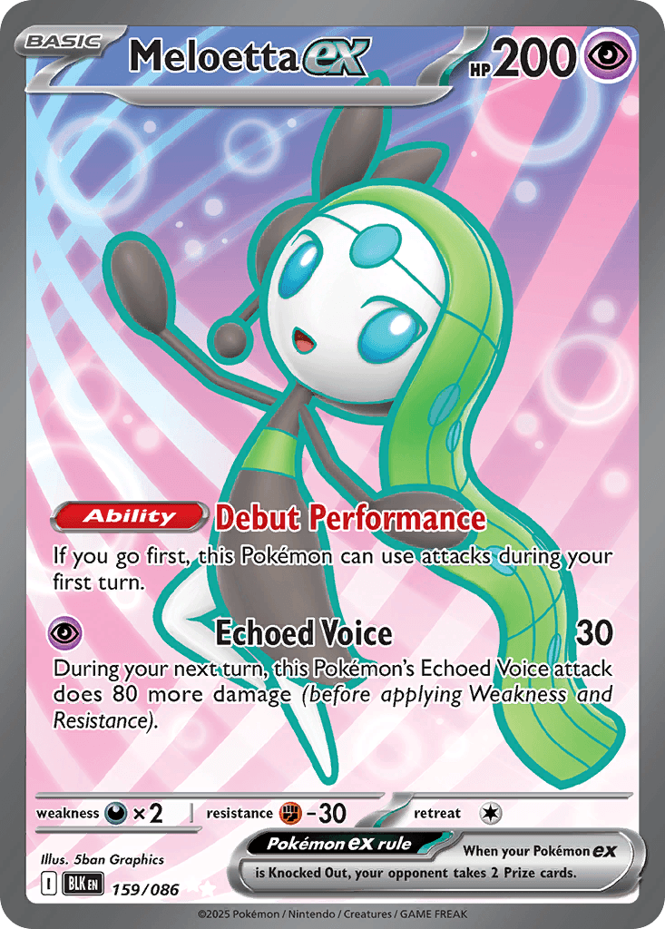 Meloetta ex (Black Bolt) #159 card art