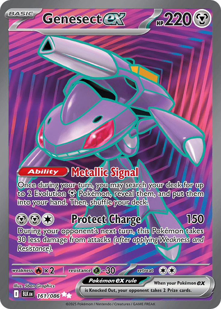 Genesect ex (Black Bolt) #161 card art