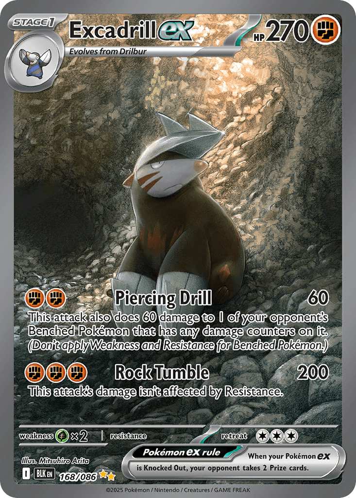 Excadrill ex (Black Bolt) #168 card art