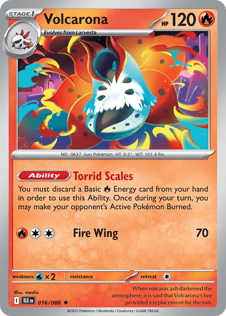 Volcarona (Black Bolt) #16 card art