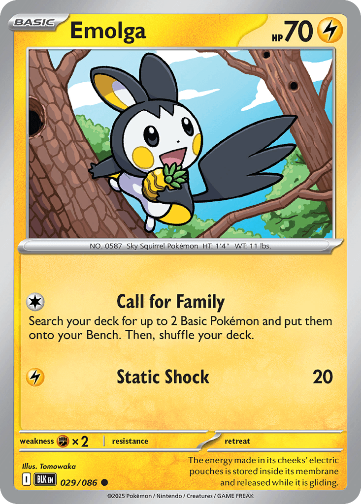 Emolga (Black Bolt) #29 card art