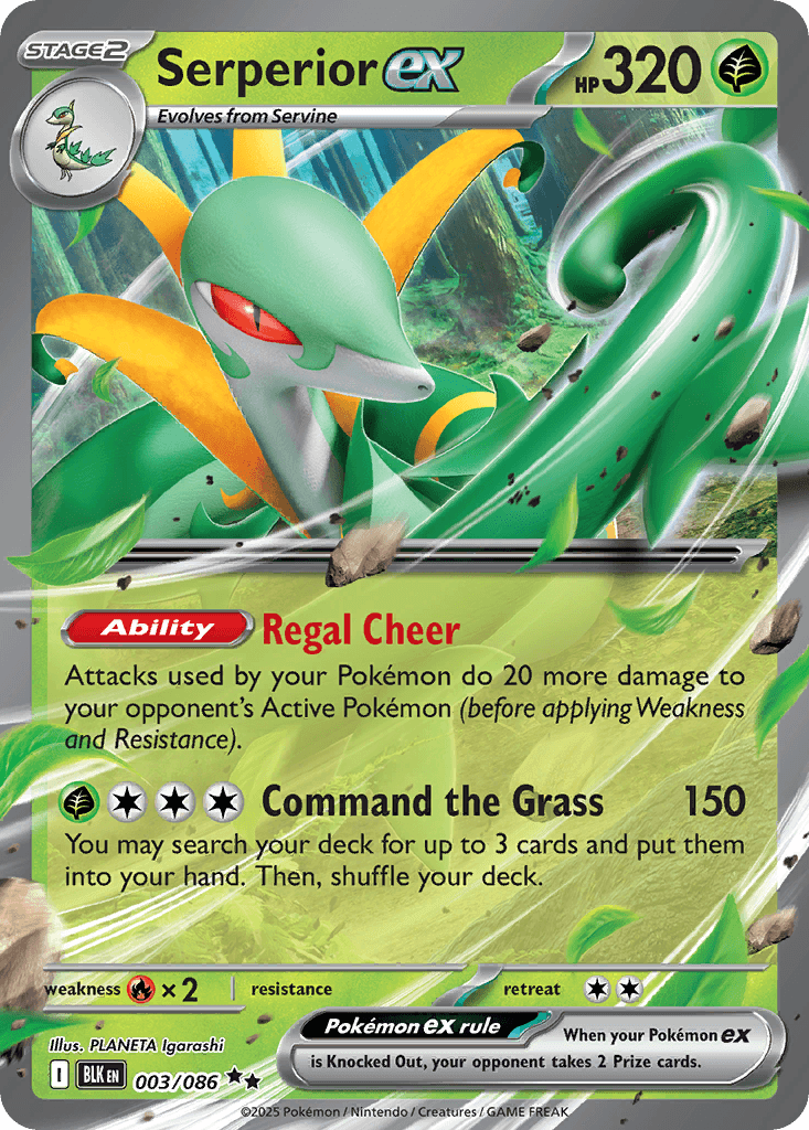 Serperior ex (Black Bolt) #3 card art
