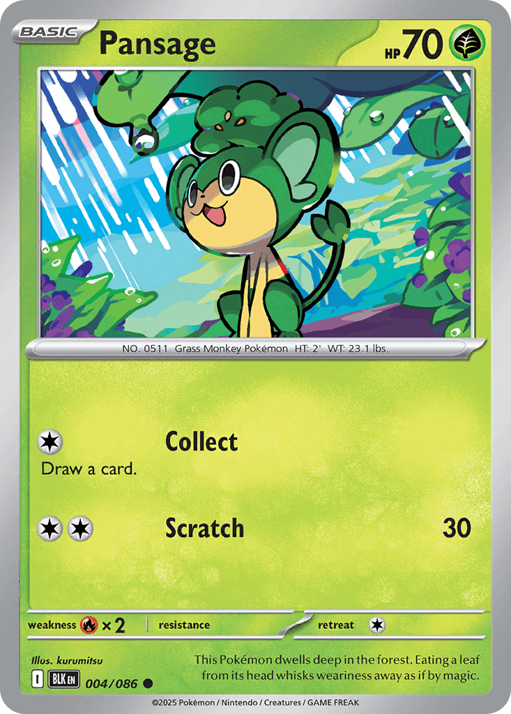 Pansage (Black Bolt) #4 card art