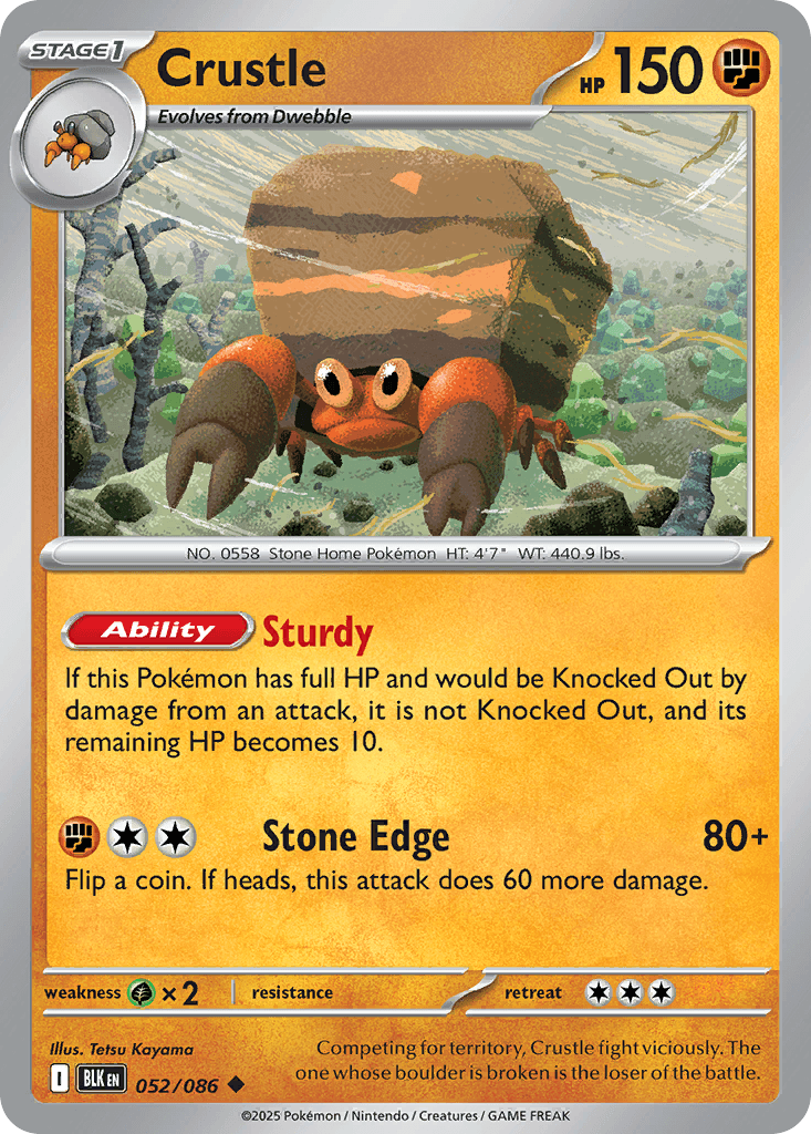 Crustle (Black Bolt) #52 card art